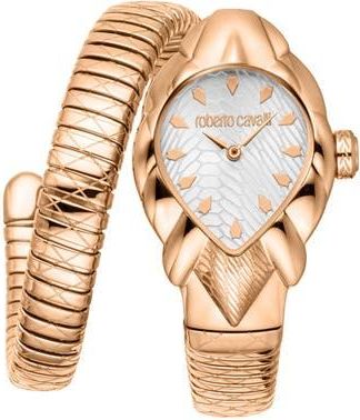 Roberto Cavalli Fiaba Snake Wraparound Bracelet Watch, 24.5mm x 39mm in Rose Gold at Nordstrom Rack