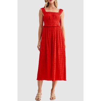Lush Square Neck Midi Dress in Red at Nordstrom Rack, Size Medium