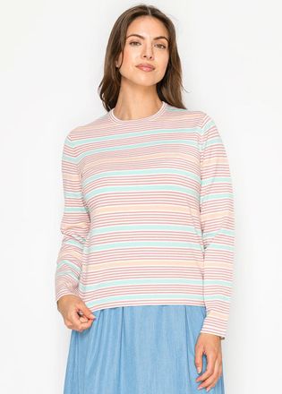 YAL New York Soft Pink Stripe Knit Top