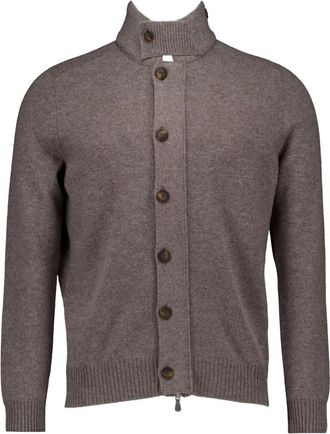 Gran Sasso Cardigan 23170/25025 - Heren - Vesten - Bruin - 3XL - Wol - Truien & Vesten