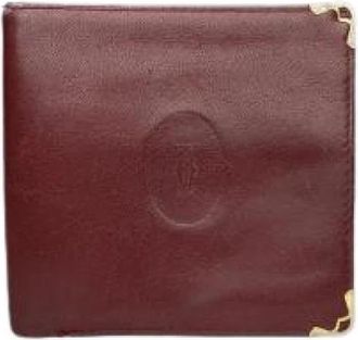 Cartier Pre-owned Leren Portemonnee - Dames - Vintage Accessoires - Rood - ONE Size - Leer - Vintage