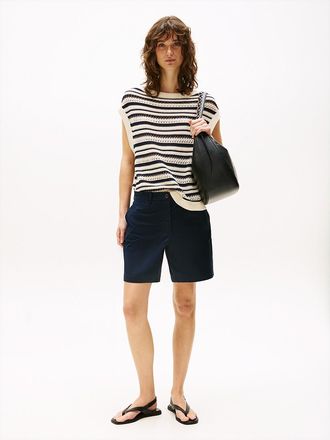 Tommy Hilfiger Womens Stretch 7 Chino Short - Navy - 00