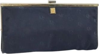 Dior Pre-owned Clutches, female, Blue, Size: ONE SIZE Pre-owned Vintage Canvas Clutch Bag