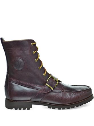 Polo Ralph Lauren buckle-fastening leather boots - men - Calf Leather/Calf Leather/Rubber - 7.5 - Red