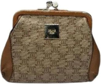 Celine Pre-owned Wallets, female, Beige, Size: ONE SIZE Pre-owned Vintage Leather Wallet