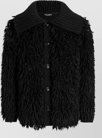 Dolce & Gabbana chunky-knit faux-fur effect cardigan
