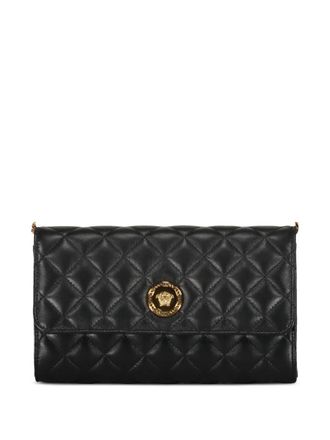 Versace quilted clutch bag - women - Cotton/Calf Leather/Viscose - One Size - Black