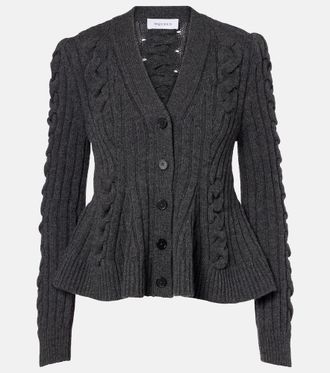 Alexander McQueen Cable-knit wool and cashmere cardigan