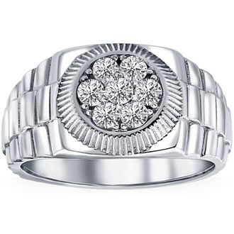 Pompeii3 Mens 3/4 Ct T. W. Diamond Ring 14k White Gold Lab Grown