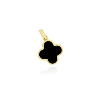 The Lovery Onyx Clover Charm 10 millimeters