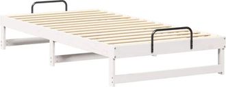 vidaXL Estructura De Cama Con Asas De Transporte Blanco Vidaxl
