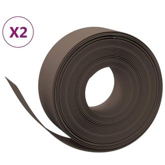 Berkfield Home Garden Edgings 2 pcs Brown 10 m 20 cm Polyethylene