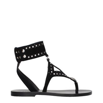 Isabel Marant Black Leather Flip-Flop Womens Sandals