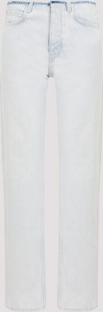 Balenciaga Light Blue Cut Off Waistband Cotton Jeans