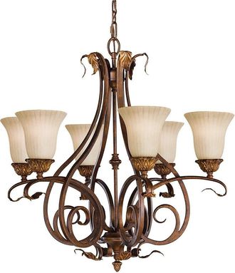 Netlighting Sonoma Valley 6 Light Multi Arm Chandelier Aged Tortoise Shell Finish E27