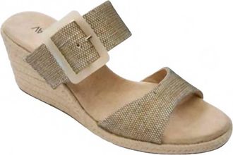 Vaneli WomenS Layla Wedge Sandals In Camel Raffia
