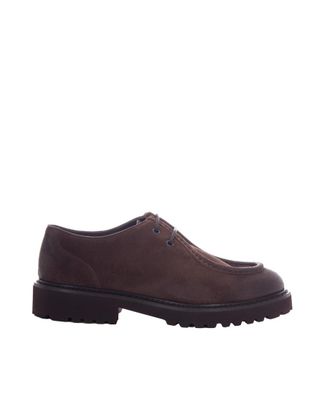 Doucal's Brown Solid Lace Up Shoes