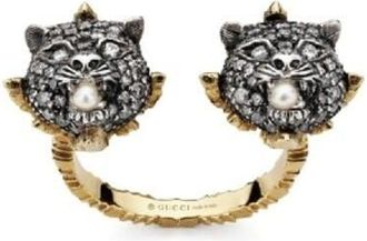 Gucci Le Marche Des Merveilles Ladies 18k Gold 0.694 CT Diamond Band Ring Size 6.75 YBC460834001014