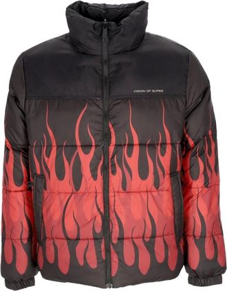Vision Of Super Zwart/Rode Puffy Donsjas - Heren - Winterjassen - Zwart - XL - Polyester - Jassen
