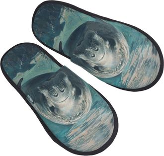 Generic Crazy Save Manatee Unisex House Slippers Breathable Sliders Cosy House Shoes For Outdoor Bedroom Winter L