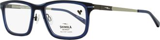 Shinola Mens Flexon Temple Eyeglasses SH37000 410 Crystal Navy 55mm