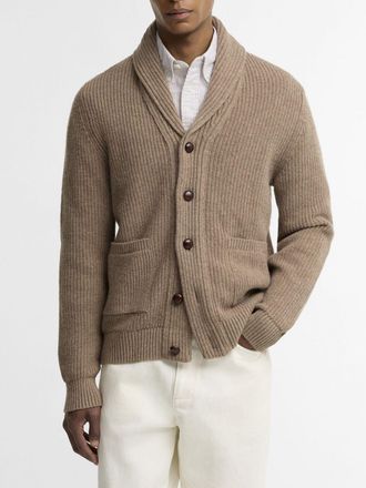 Barbour Shawl Collar Wool Blend Cardigan with Patch Pockets