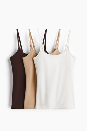 H&M MAMA 3er-Pack Stilltops - Brown