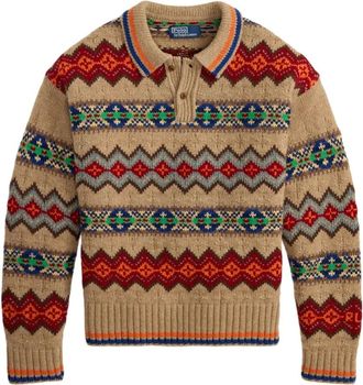 Polo Ralph Lauren Jersey de cuello polo de lana - Knitwear - Hombre - Multicolor - XL