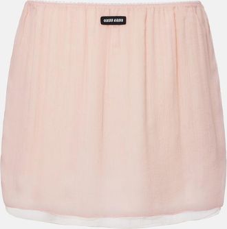 Miu Miu Layered silk chiffon miniskirt