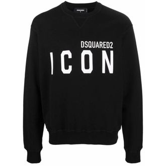 Dsquared2 Mens Black Sweatshirt Large Icon Cool Logo Cotton - Size X-Small