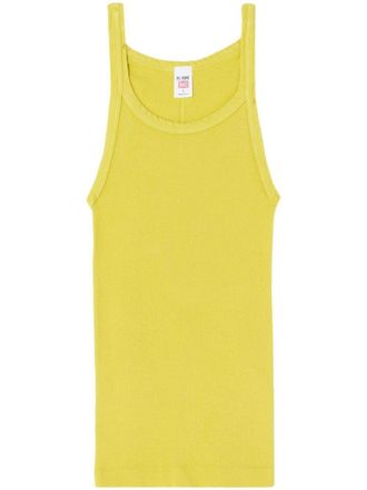 Re/Done fine-rib cotton tank top - women - Cotton - M - Yellow