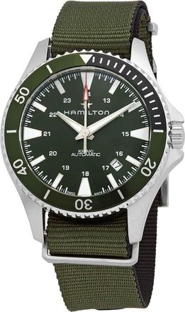Hamilton Khaki Navy Automatic Green Dial Sprite Bezel Mens Watch H82375961
