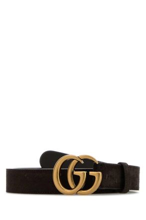 Gucci Dark Brown Suede Textured Belt