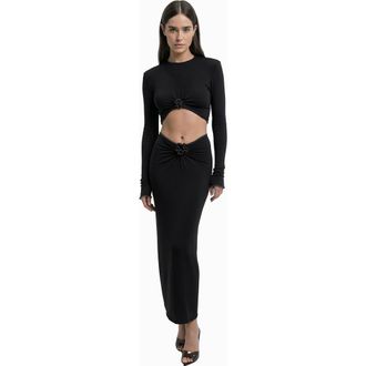 Mother of All Papper Ripple Skirt in Black at Nordstrom, Size X-Small