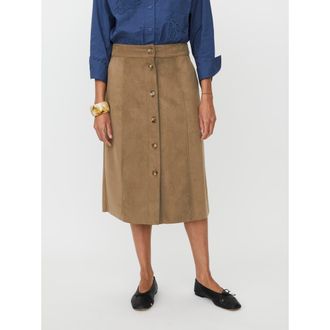 Masai MaSynnora Button Front Midi Skirt in Otter at Nordstrom, Size Xx-Large