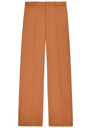 Chlo&eacute; Flared-leg Wool Trousers - Tan - 38 (UK10 / S)