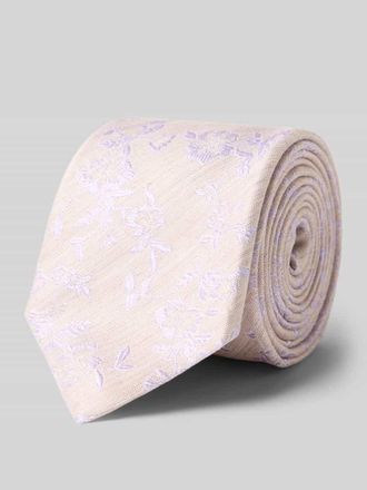 Olymp Krawatte aus Seiden-Mix mit floralem Allover-Stitching in Flieder, Gr&ouml;&szlig;e 1