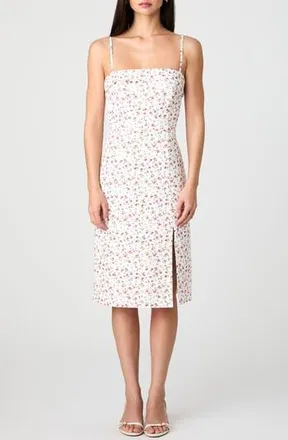 French Connection Echo Floral Crepe Midi Dress in Cerise Pink Multi at Nordstrom Rack, Size 14