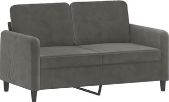vidaXL Sof&aacute; De 2 Plazas De Terciopelo Gris Oscuro 120 Cm Vidaxl