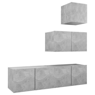 Berkfield Home 4 Piece TV Cabinet Set Concrete Grey Engineered Wood