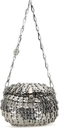 Paco Rabanne Shoulder Bags, female, Gray, Size: ONE SIZE Silver Mesh Shoulder Bag