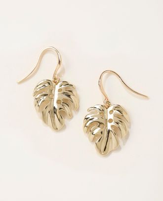 Fat Face FatFace Gold Tone Palm Earrings