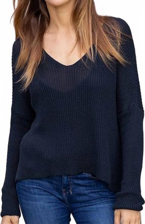 Wooden Ships Everyday Rib V Mercer Sweater In Night Navy