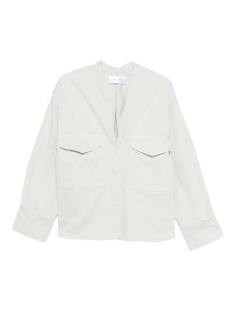 Christian Wijnants pocketed V-neck denim jacket - Green