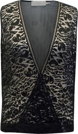 Preen By Thornton Bregazzi Black Sheer Plunge Lace Top Size XS