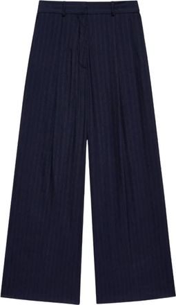 Anine Bing Paola Trouser - Dames - Wijde Broeken - Blauw - M - Broeken