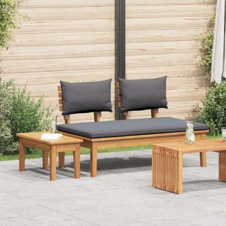 vidaXL Banco De Jard&iacute;n 2 Pcs Marr&oacute;n Madera Maciza De Teca Vidaxl