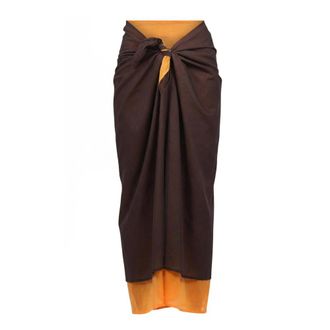 Ni&ugrave; Maxi Skirts, female, Brown, Size: XS Midi Skirt with Draped Knot