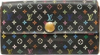 Louis Vuitton Black Noir Pvc Leather Long Wallet (Bi-Fold) (Pre-Owned)