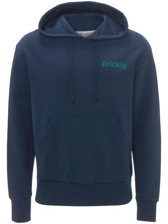 J.W.Anderson Prickly hoodie met tekst - Blauw